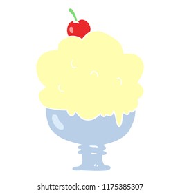 flat color illustration of ice cream