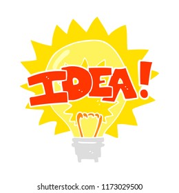 ilustración de color plano del símbolo de la bombilla de ideas