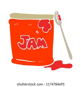 flat color illustration of jam jar