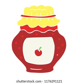 flat color illustration of jar of jam