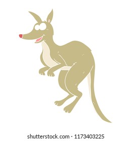 flat color illustration of kangaroo