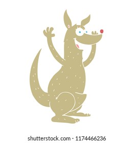 flat color illustration of kangaroo