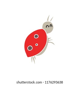 flat color illustration of ladybug