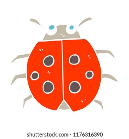 flat color illustration of ladybug