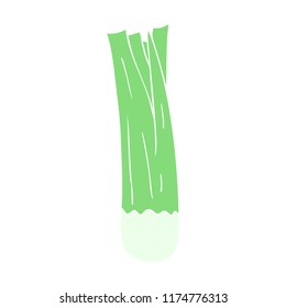 flat color illustration of leek