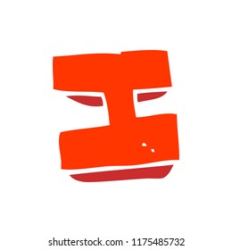 flat color illustration of letter I