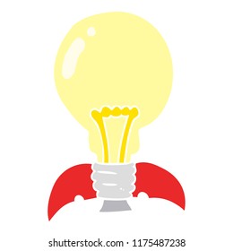 flat color illustration of lightbulb rocket ship
