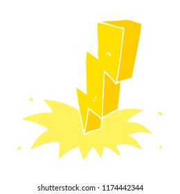 flat color illustration of lightning bolt