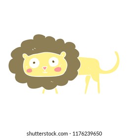 flat color illustration of lion