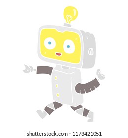 flat color illustration of little robot