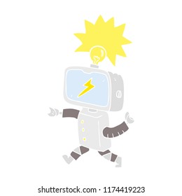 flat color illustration of little robot