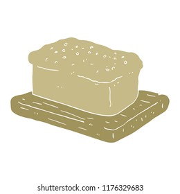 flat color illustration of loaf of bread