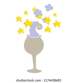 flat color illustration of magic goblet