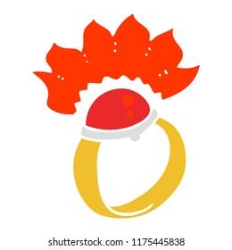 flat color illustration of magic ruby ring