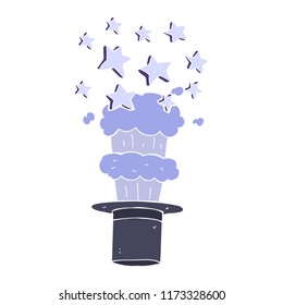 flat color illustration of magic top hat