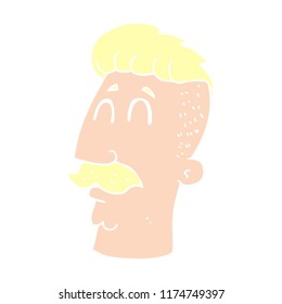 flat color illustration of man with hipster hair cut