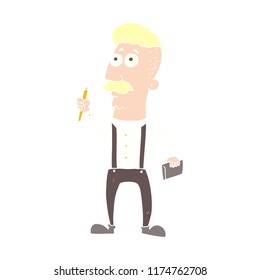 flat color illustration of man with notebook
