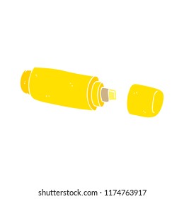 flat color illustration of marker pen