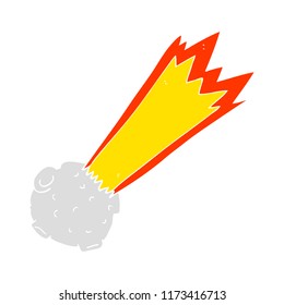 ilustración de color plano del meteorito