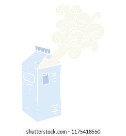 flat color illustration of milk carton exploding