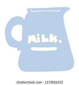 flat color illustration of milk jug