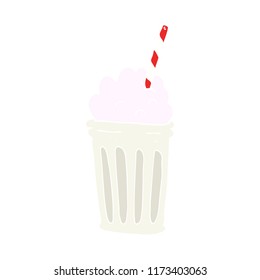 flat color illustration of milkshake