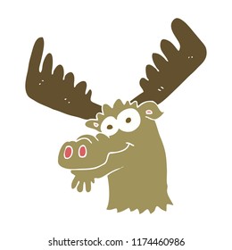 flat color illustration of moose