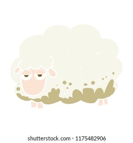 flat color illustration of muddy winter sheep