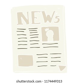 ilustración de color plano del periódico