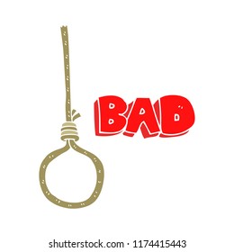 flat color illustration of noose