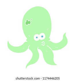 flat color illustration of octopus