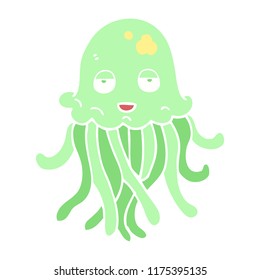 flat color illustration of octopus