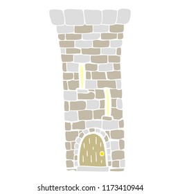 flat color illustration of old castle tower