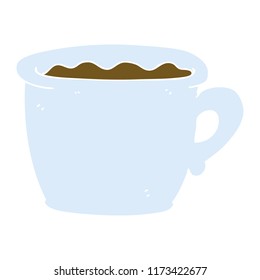 flat color illustration of old coffee cup