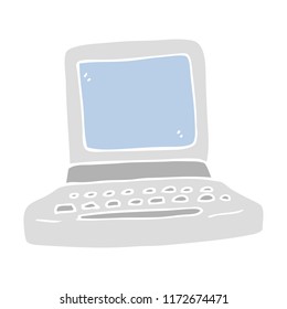 flat color illustration of old computer