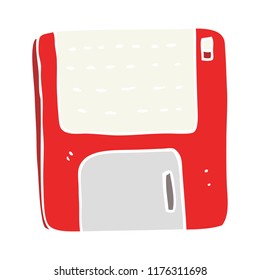 flat color illustration of old computer disk