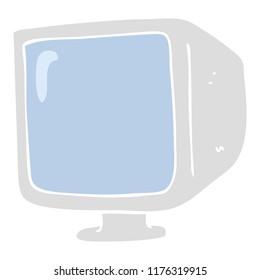 flat color illustration of old computer monitor