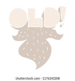 flat color illustration of old sign