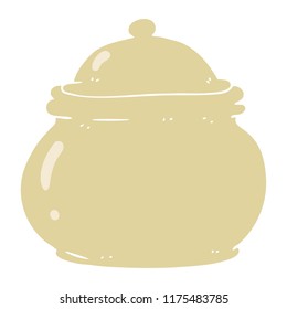 flat color illustration of old style ceramic pot