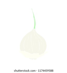 flat color illustration of onion