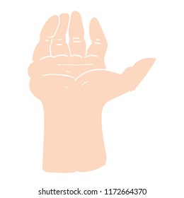 ilustración de color plano de la mano abierta