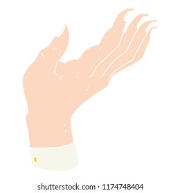 flat color illustration of open hand raised palm up