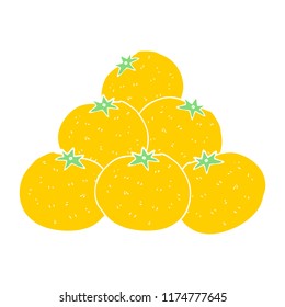 flat color illustration of oranges