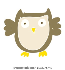 flat color illustration of owl