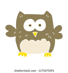 flat color illustration of owl