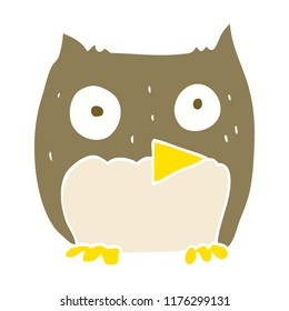 flat color illustration of owl