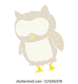 flat color illustration of owl