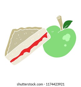 flat color illustration of packed lunch