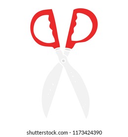 flat color illustration of pair of scissors
