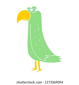 flat color illustration of parrot